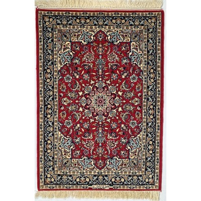 Tappeto persiano rosso Isfahan misura 70x103 cm