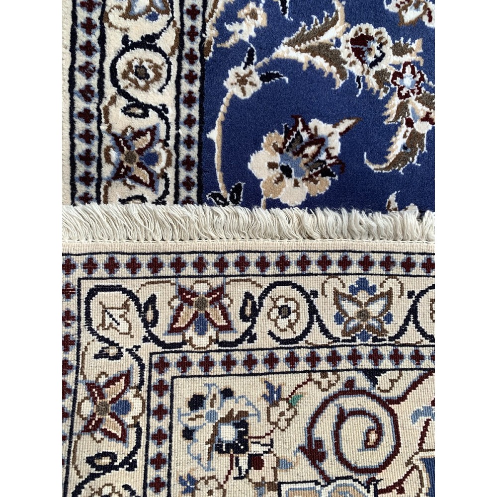 Tappeto persiano blu Nain misura 93x124 cm