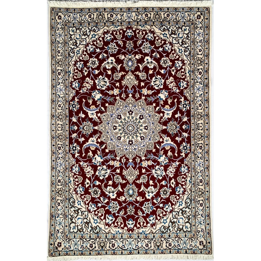 Tappeto persiano rosso Nain 6LAmisura 100x150 cm
