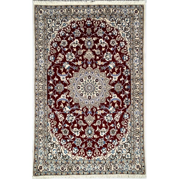 Tappeto persiano rosso Nain 6LAmisura 100x150 cm