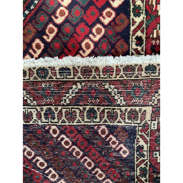 Tappeto persiano rosso Afshar misura 134x168 cm