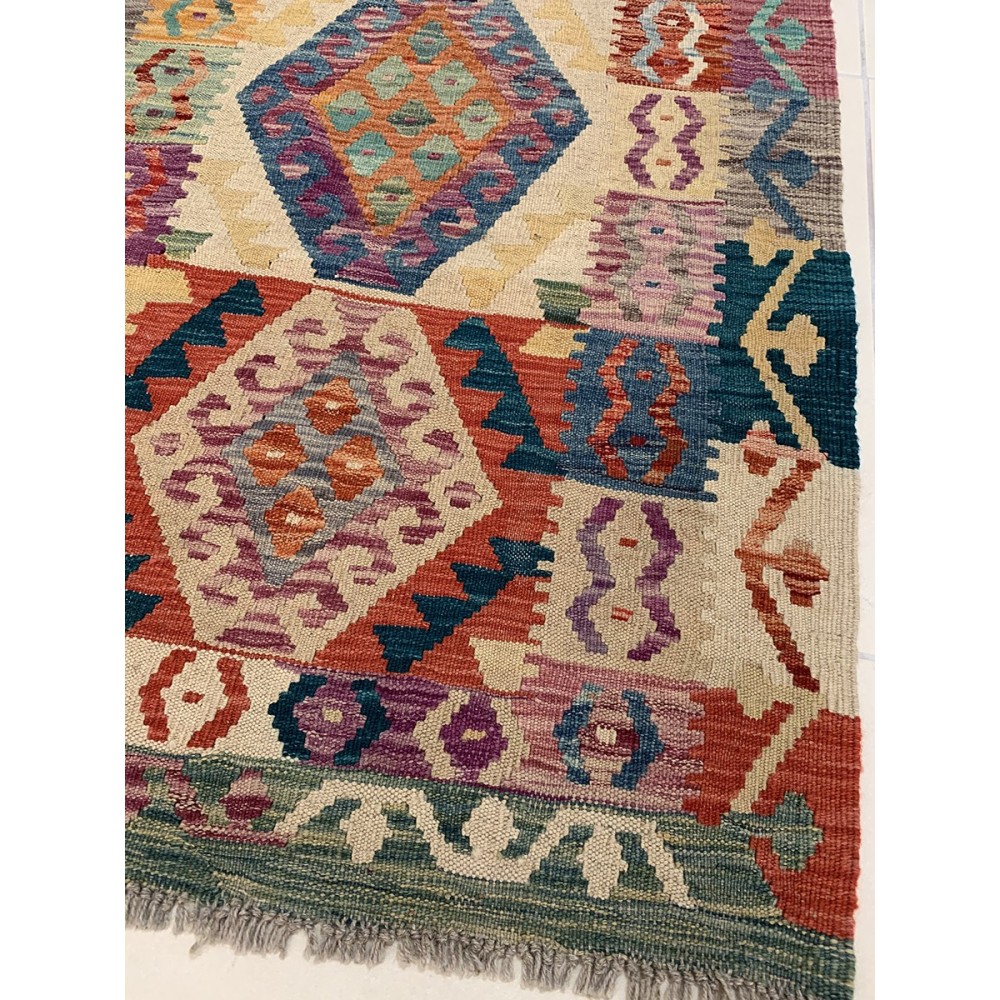 Tappeto corsia in lana kilim Afgano 84x207 cm