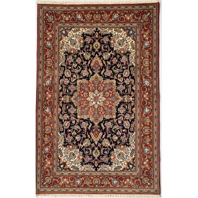 Tappeto persiano qum in lana blu misura 124x195 cm
