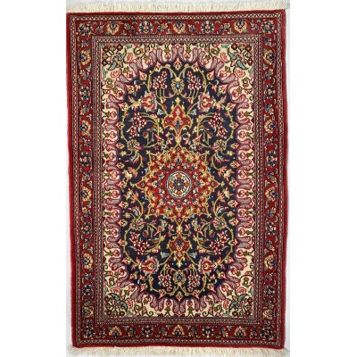 Tappeto persiano Qum annodato a mano 82x127