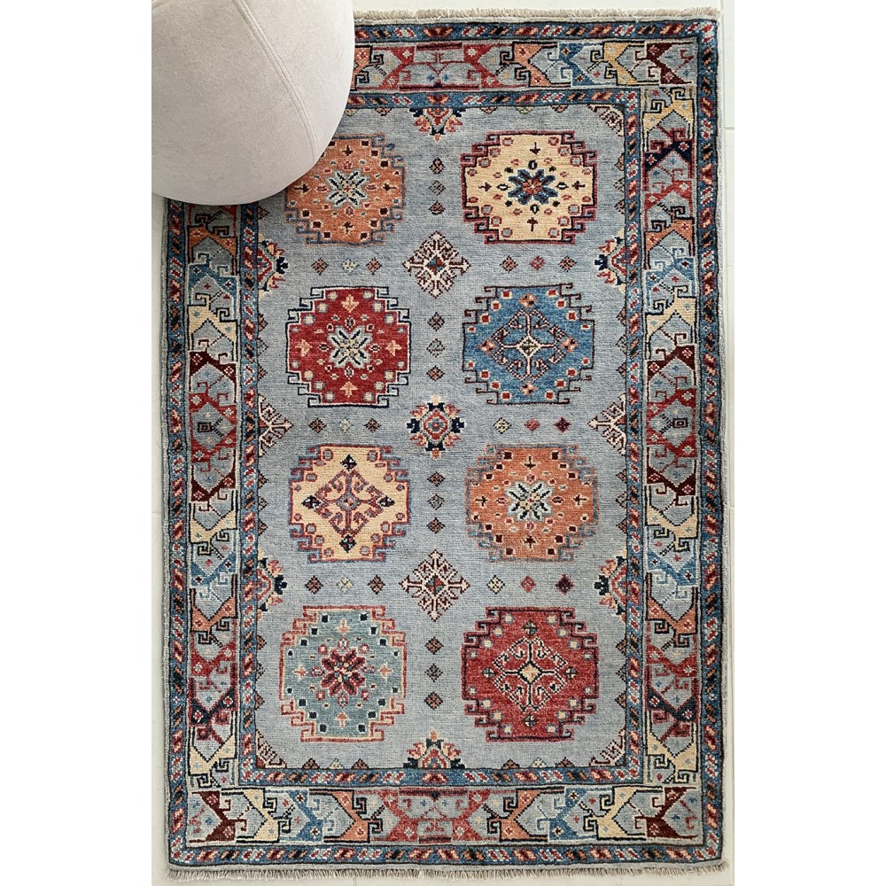 Tappeto Kazak azzurro 137x91cm
