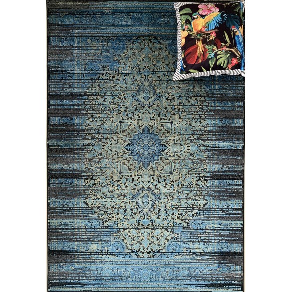 Tappeto moderno frida blu azzurro