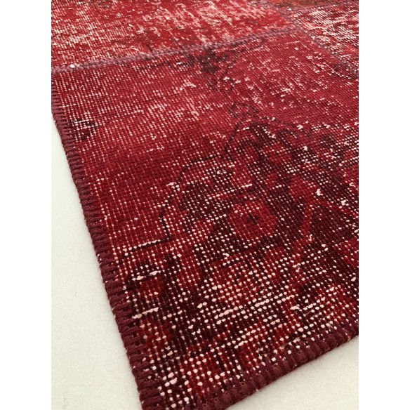 Tappeto moderno Patchwork rosso annodato a mano misura140x200 cm