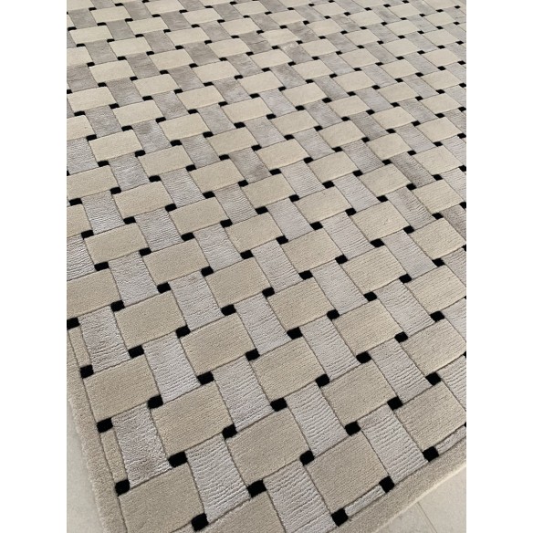 Tappeto moderno Yamta bianco e nero misura 137x204 cm