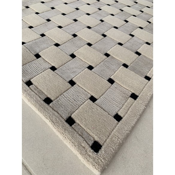 Tappeto moderno Yamta bianco e nero misura 137x204 cm