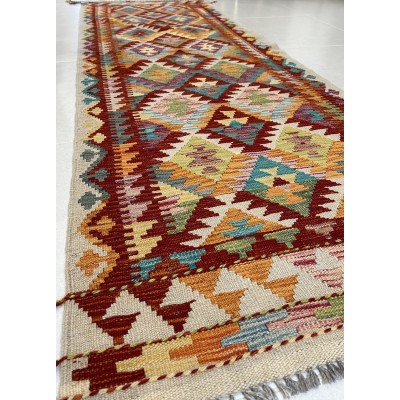 Tappeto kilim in lana misura 246x84 cm