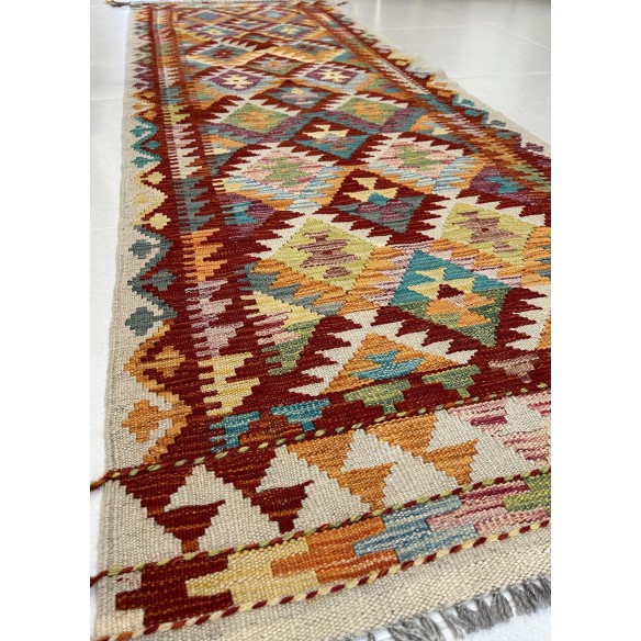 Tappeto kilim in lana misura 246x84 cm
