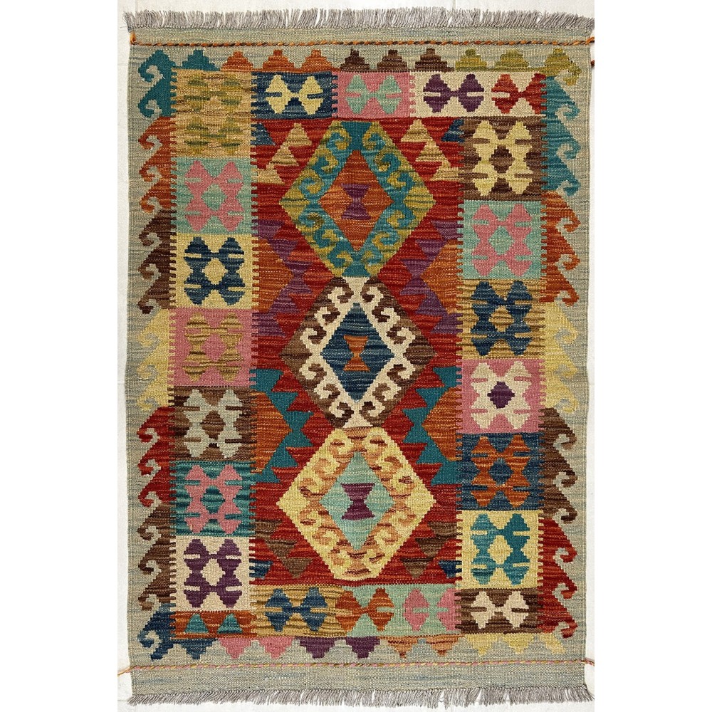Tappeto kilim in lana misura 88x127 cm