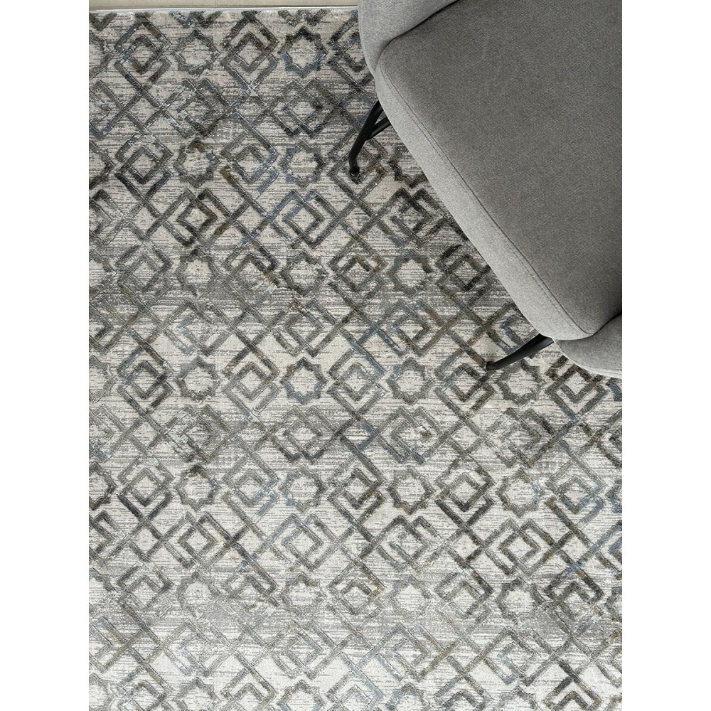 Tappeto moderno grigio geometrico castilla