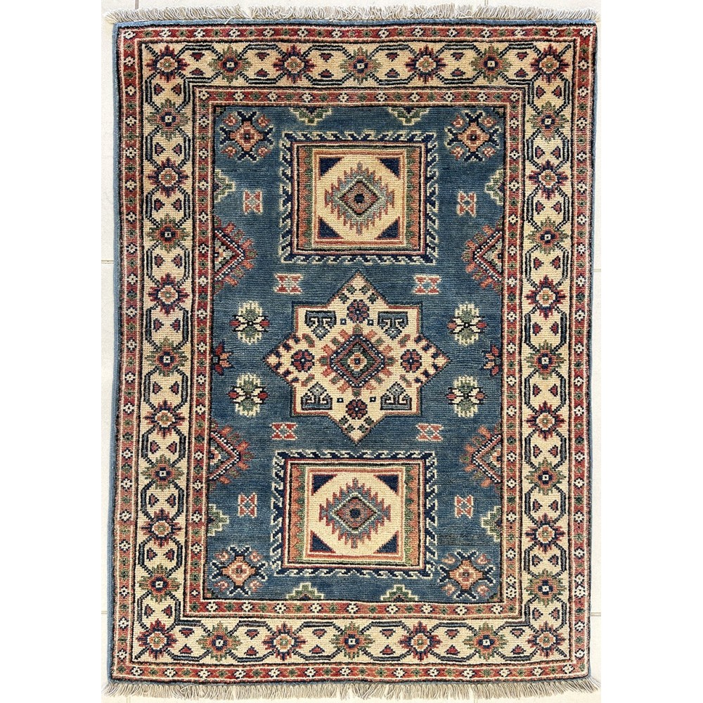 Tappeto in lana Ozbek azzurro misura 116x85 cm