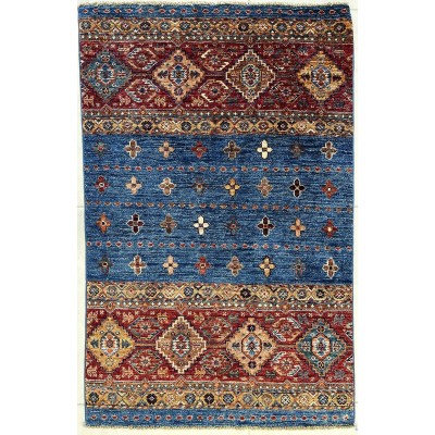 Tappeto in lana afgano korjin shabargan misura 132x85 cm