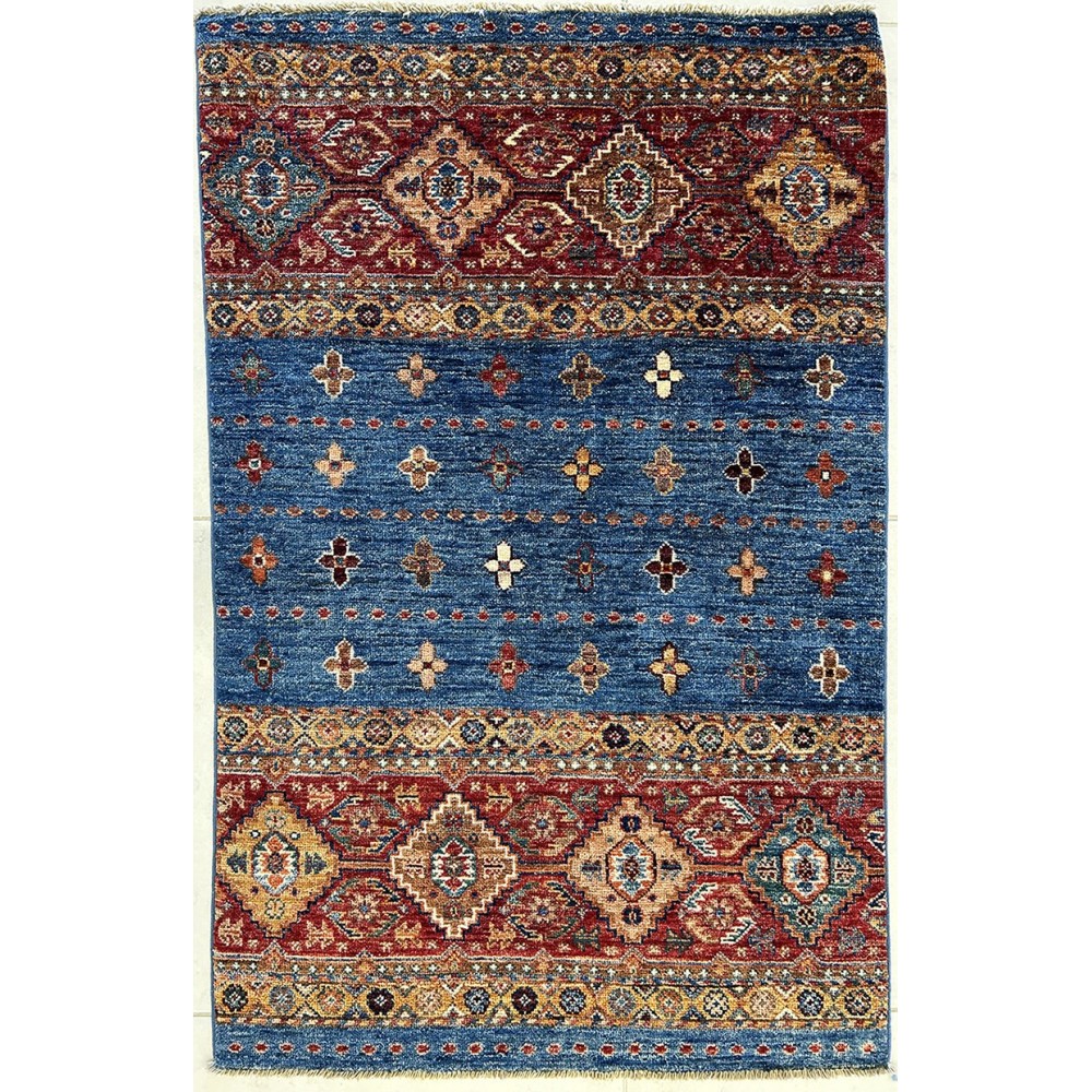 Tappeto in lana afgano korjin shabargan misura 132x85 cm