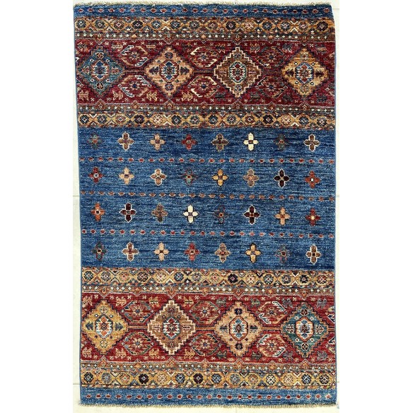 Tappeto in lana afgano korjin shabargan misura 132x85 cm