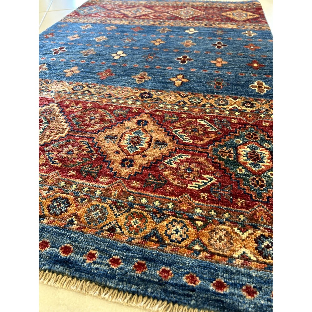 Tappeto in lana afgano korjin shabargan misura 132x85 cm