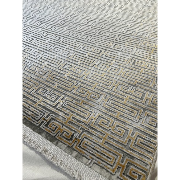 Tappeto moderno contemporaneo grigio e oro misura 230x160 cm