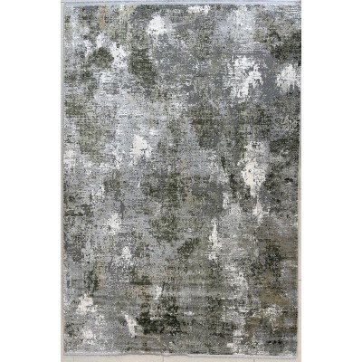 Tappeto moderno in viscosa grigio e verde misura 230x160 cm
