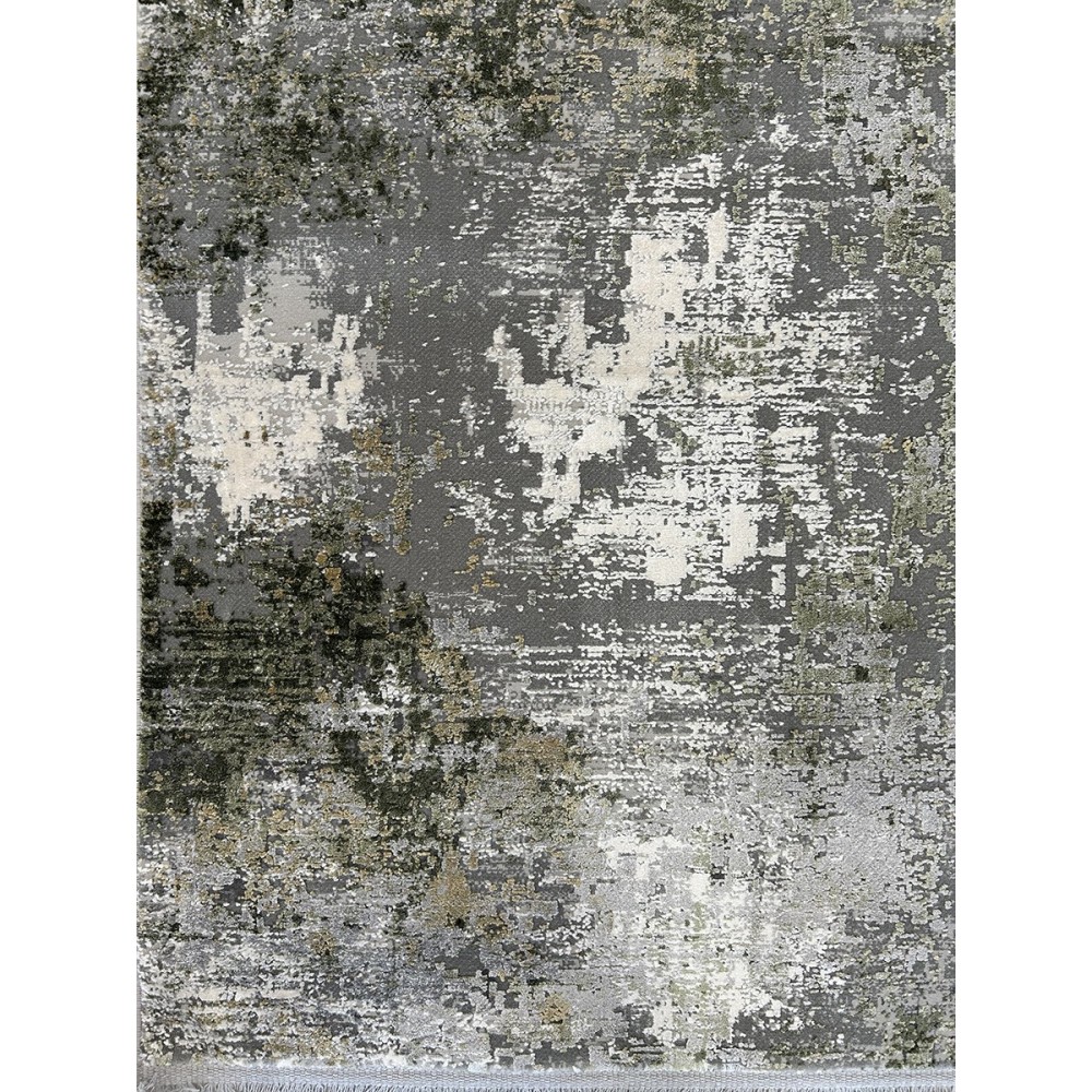 Tappeto moderno in viscosa grigio e verde misura 230x160 cm