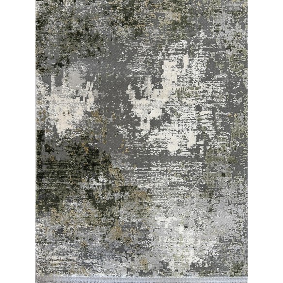 Tappeto moderno in viscosa grigio e verde misura 230x160 cm