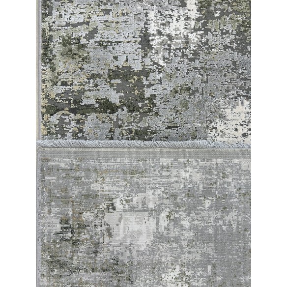 Tappeto moderno in viscosa grigio e verde misura 230x160 cm