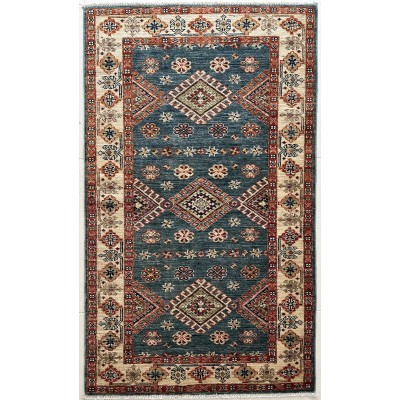 Tappeto geometrico in lana kazak misura 154x91 cm