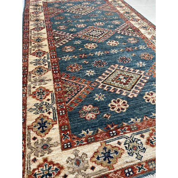 Tappeto geometrico in lana kazak misura 154x91 cm