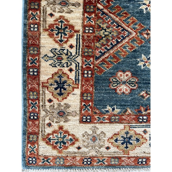 Tappeto geometrico in lana kazak misura 154x91 cm