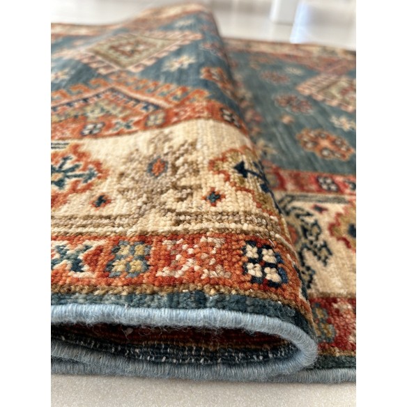 Tappeto geometrico in lana kazak misura 154x91 cm