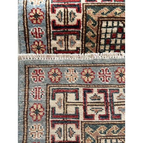 Tappeto geometrico in lana kazak misura 154x91 cm