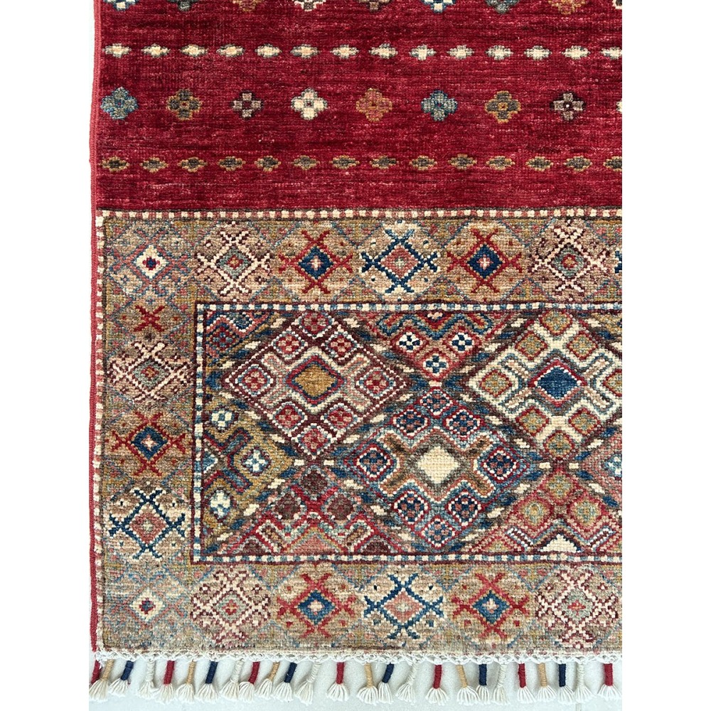 tappeto in lana rosso shabargan Korjin misura 147x106