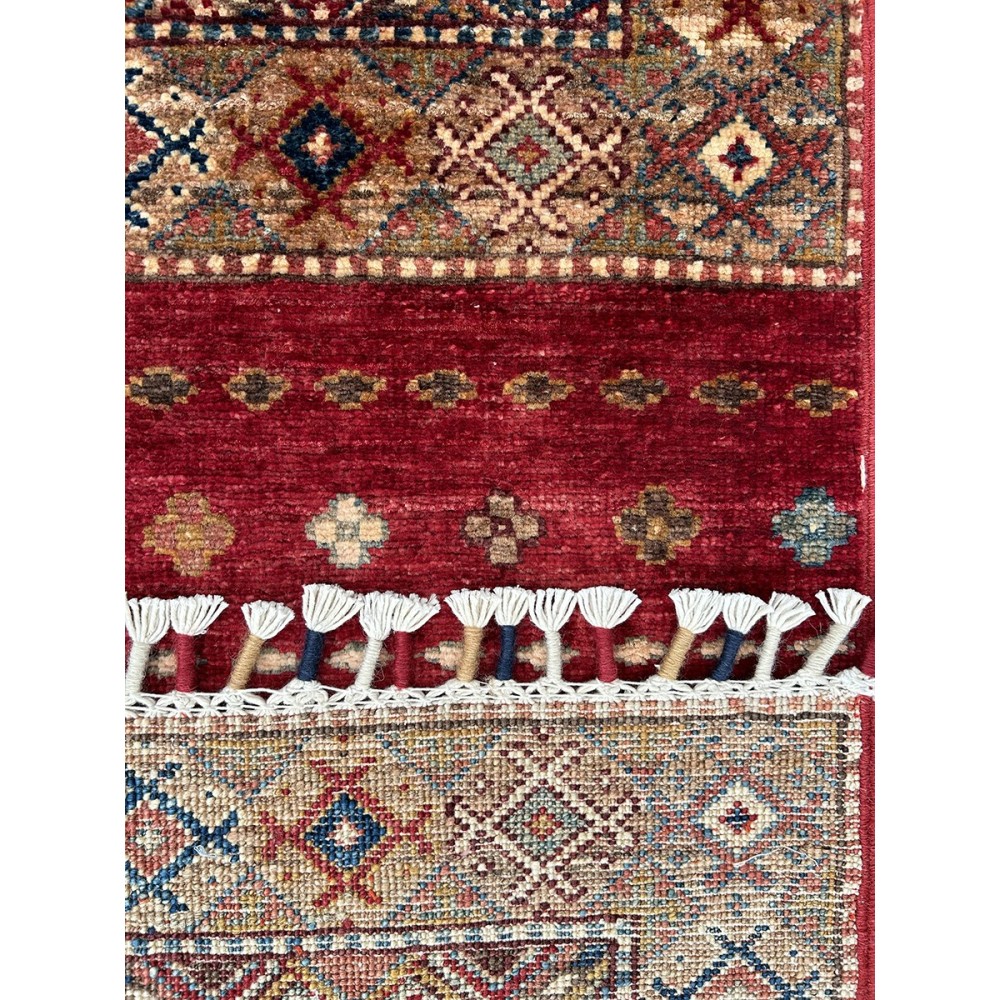 tappeto in lana rosso shabargan Korjin misura 147x106