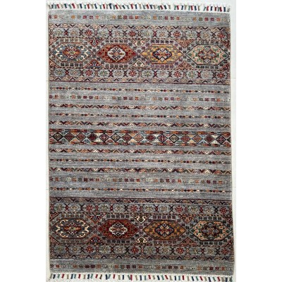 tappeto moderno in lana grigio shabargan korjin misura 146x102 cm