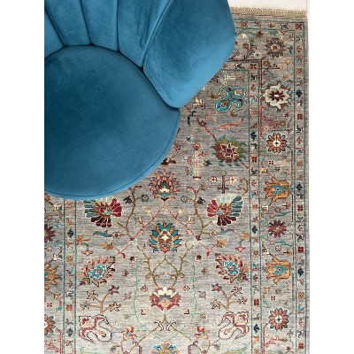 tappeto ziegler ariana in lana grigio e azzurro misura 187x129 cm