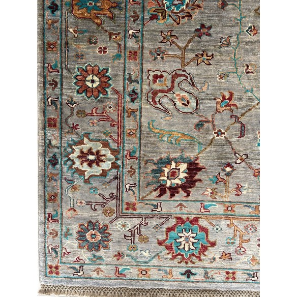 tappeto ziegler ariana in lana grigio e azzurro misura 187x129 cm