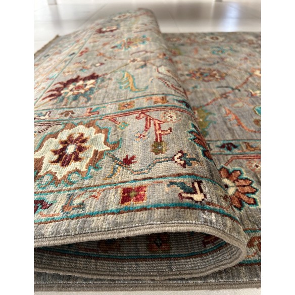 tappeto ziegler ariana in lana grigio e azzurro misura 187x129 cm