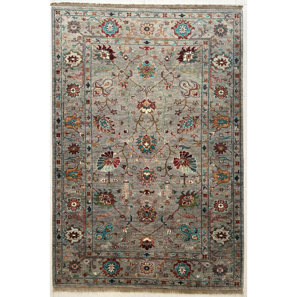 tappeto ziegler ariana in lana grigio e azzurro misura 187x129 cm