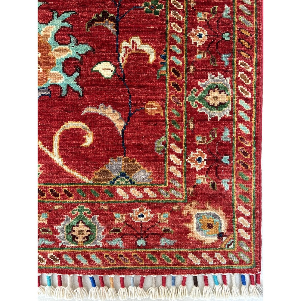 tappeto shabargan korjin floreale in lana rosso misura 120x80 cm