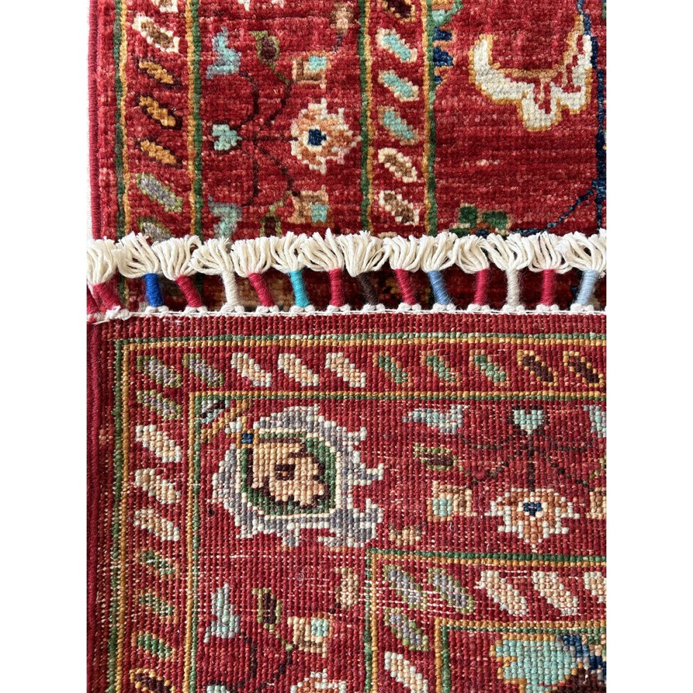 tappeto shabargan korjin floreale in lana rosso misura 120x80 cm
