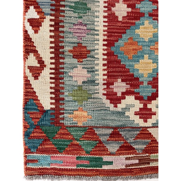 tappeto in lana kilim afgano misura 240x66 cm