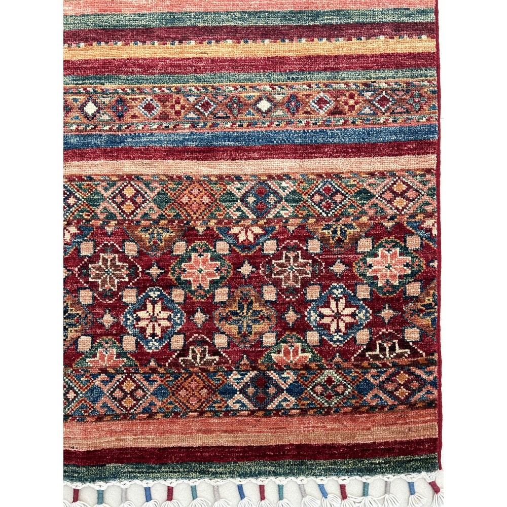 tappeto shabargan annodato a mano multicolore 151x100 cm