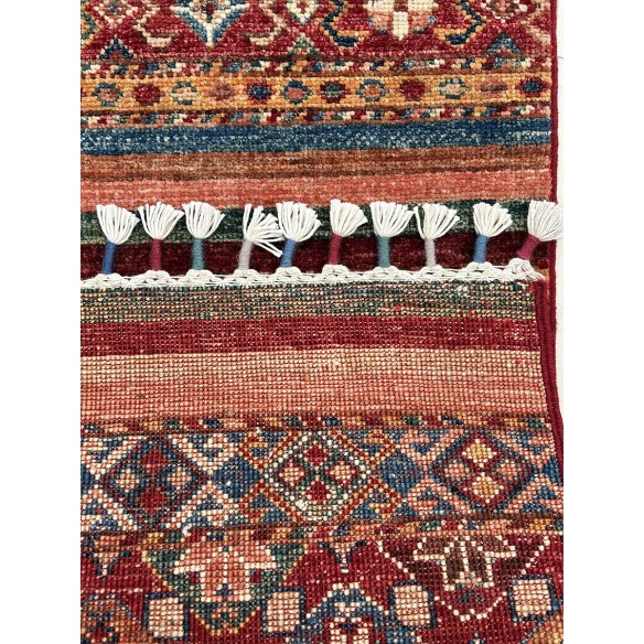 tappeto shabargan annodato a mano multicolore 151x100 cm