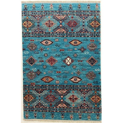 tappeto moderno shabargan azzurro misura 151x102 cm