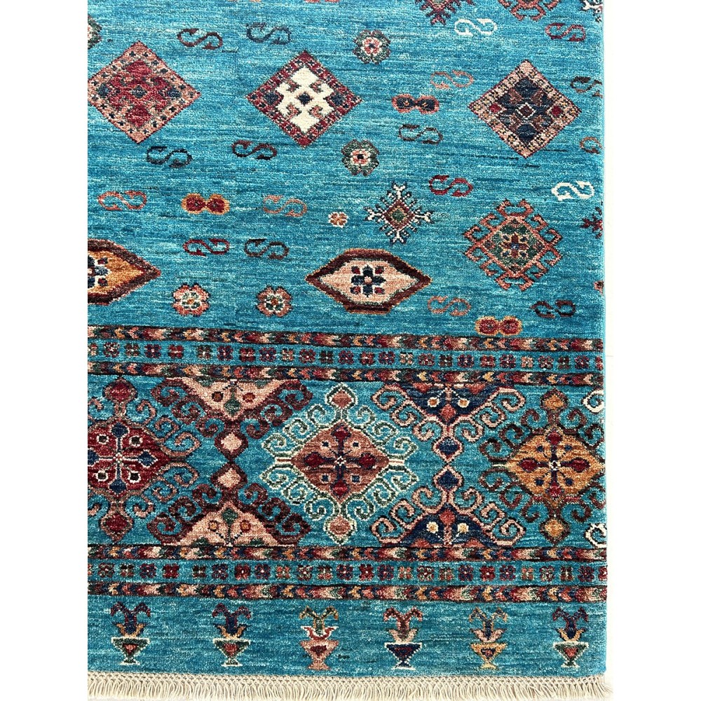 tappeto moderno shabargan azzurro misura 151x102 cm