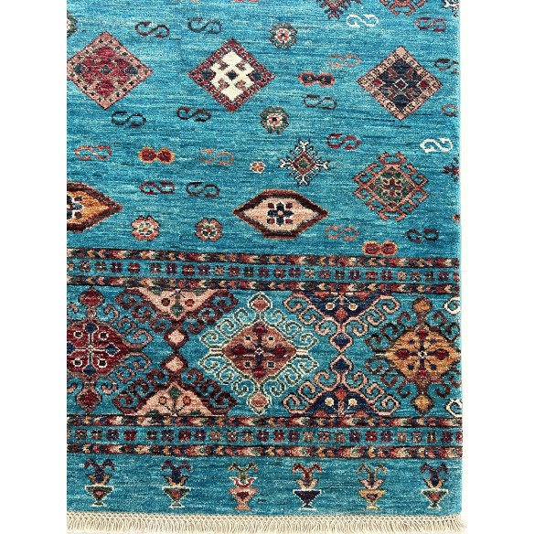 tappeto moderno shabargan azzurro misura 151x102 cm