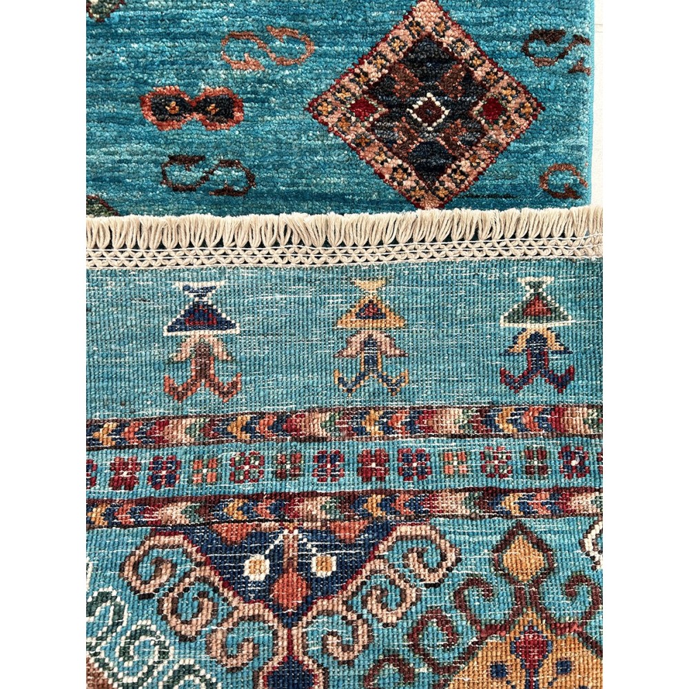 tappeto moderno shabargan azzurro misura 151x102 cm