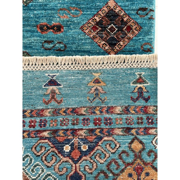 tappeto moderno shabargan azzurro misura 151x102 cm