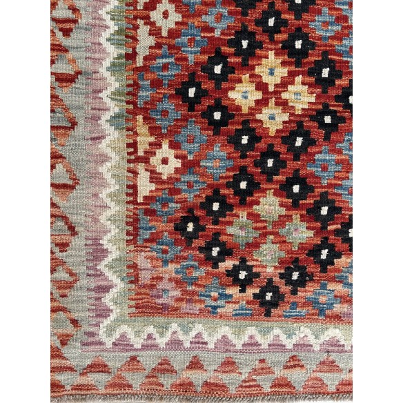 tappeto in lana kilim afgano 198x82 cm